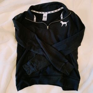 ❤️PINK❤️ XS black zip up sweatshirt